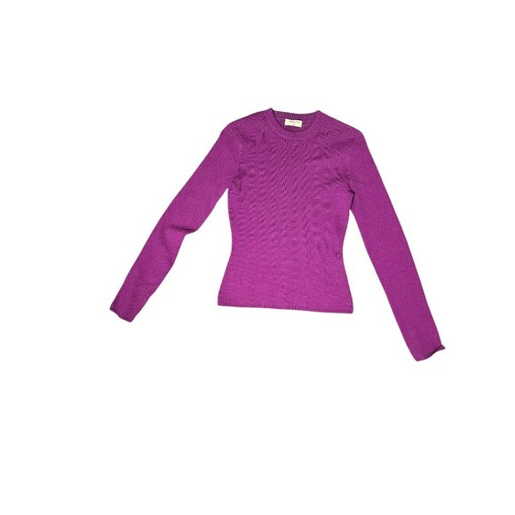 Babaton Womens Purple Ribbed Knit Sweater Top Size S Aritzia Staple Minimalist - Picture 1 of 3